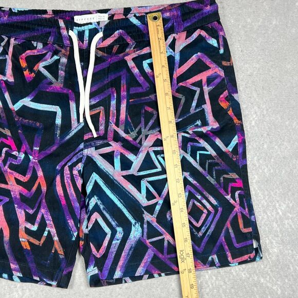 Zipcode Est 1992 Shorts Mens Size XL Black & Purple Geometric Print Cotton Chino - Picture 7 of 10